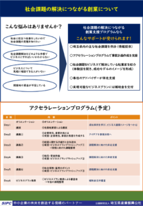 R5年度社会課題の解決につながる創業支援プログラム募集チラシ 裏面